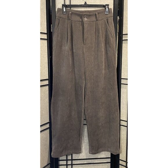 KIRUNDO Womens Chestnut Pockets Wide Leg Pants Sz 6 Chenille Blend Comfort - Picture 1 of 10